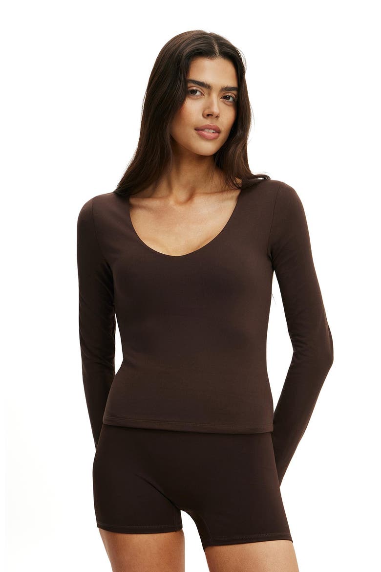 Women's Active Ultra Soft Scoop Neck Long Sleeve, Main, color, French Roast
