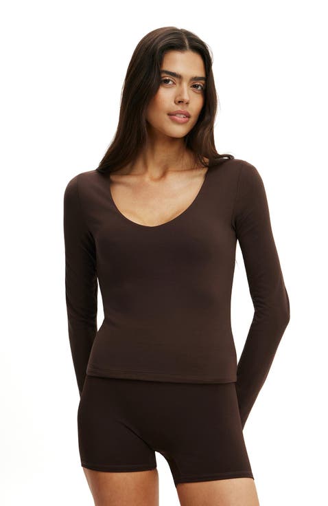 Women's Active Ultra Soft Scoop Neck Long Sleeve