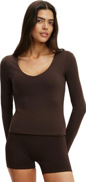 COTTON ON BODY Women's Active Ultra Soft Scoop Neck Long Sleeve