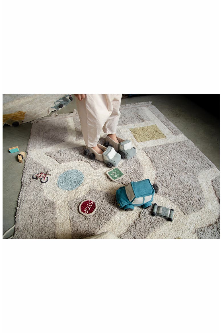 Play City Washable Cotton Blend Rug, Alternate, color, STONE BEIGE NATURAL BLUE