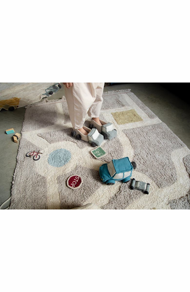 Lorena Canals Play City Washable Cotton Blend Rug, Alternate, color, Stone Beige Natural Blue