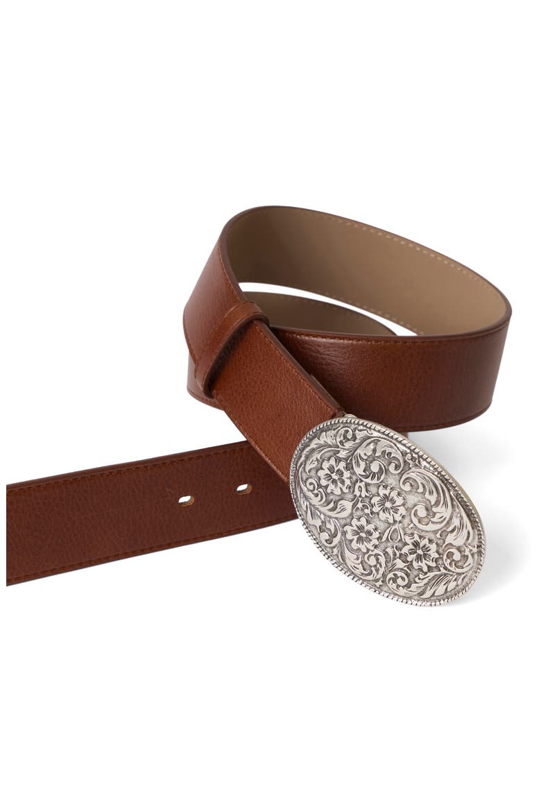 Carter Colt Leather Belt, Alternate, color, COGNAC SILVER