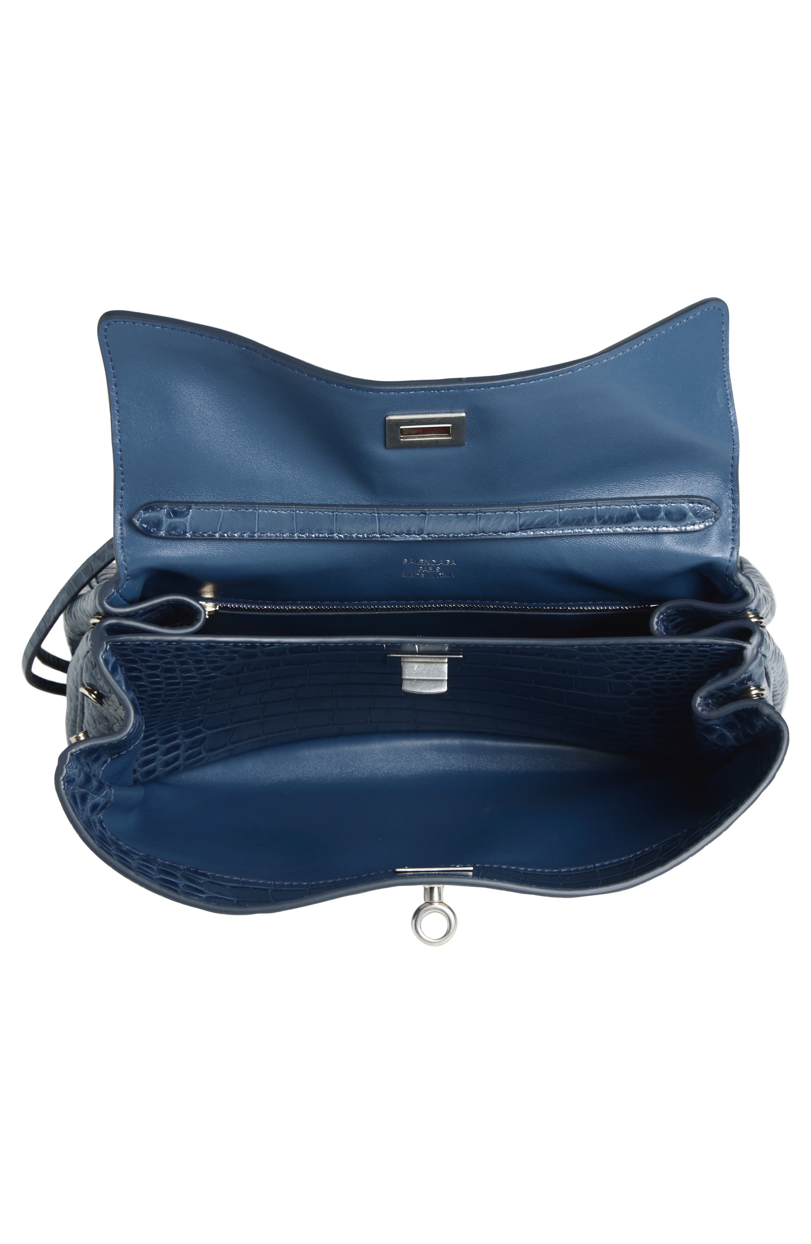 Balenciaga Rodeo Croc Embossed Leather Top Handle Bag, Alternate, color, 