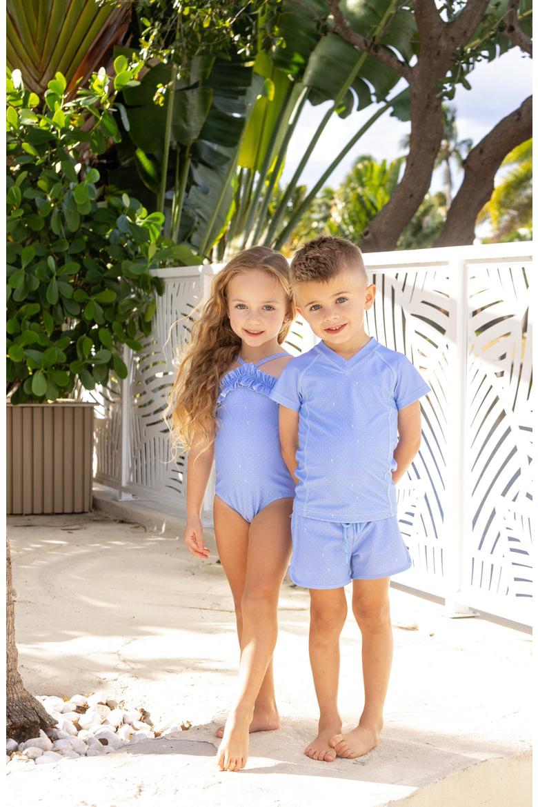 Emblem One Piece Swimsuit, Alternate, color, Blue