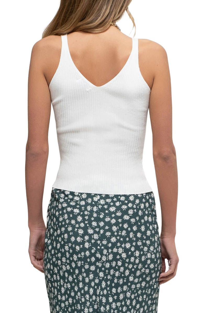 Blu Pepper V-Neck Ribbed Crop Tank, Alternate, color, Ivory