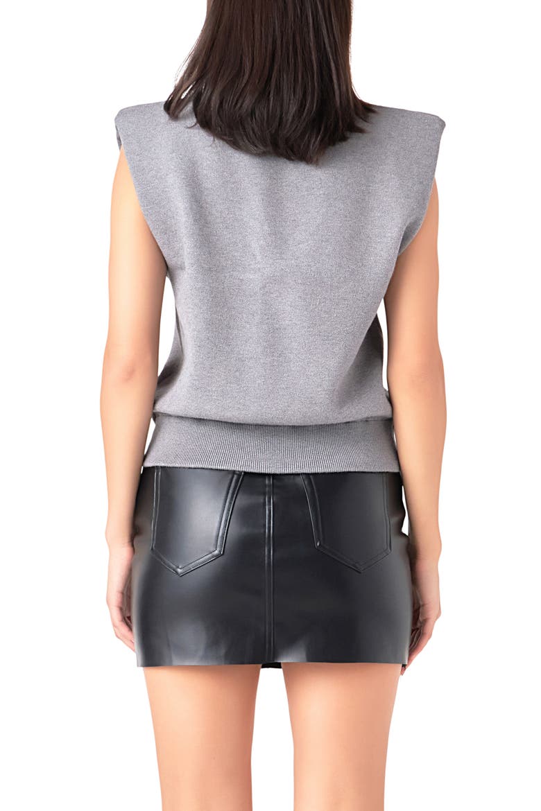 Mock Neck Sleeveless Knit Top, Alternate, color, HEATHER GREY