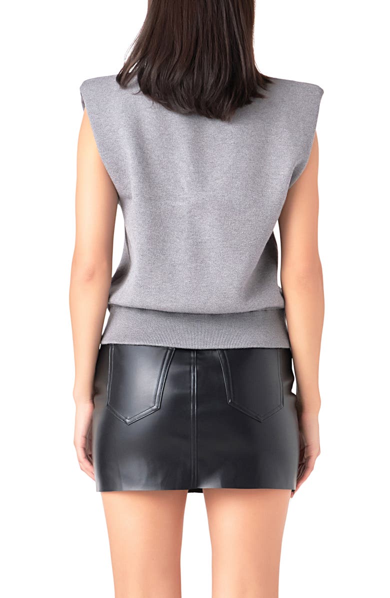 Grey Lab Mock Neck Sleeveless Knit Top, Alternate, color, Heather Grey