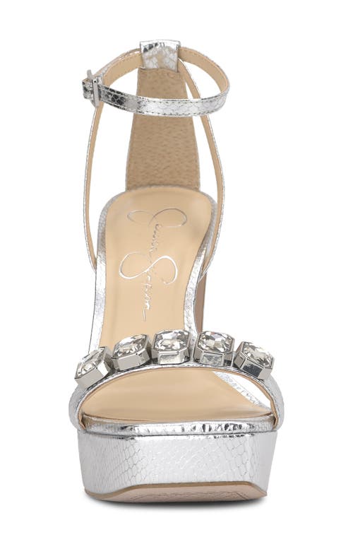 Jessica Simpson Callirah Ankle Strap Platform Sandal In Silver