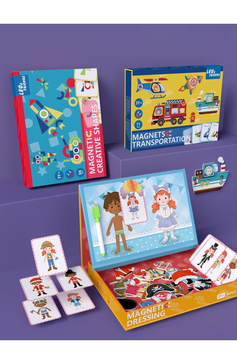 Leo & Friends Magnetic Creative Shapes Playset, 88-Pieces, Made for Kids 3-Years-Old+, Alternate, color, Green