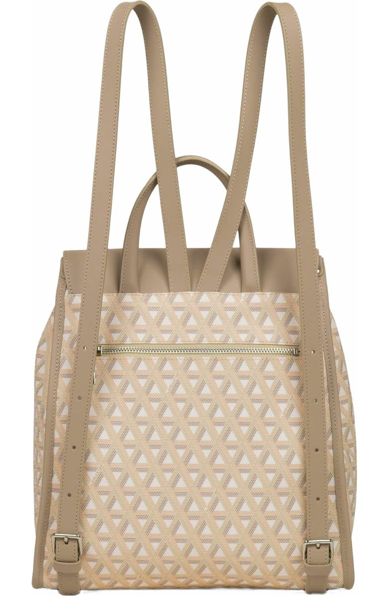 Lancaster Backpack with Flap and Snap Closure Ikon, Alternate, color, Beige