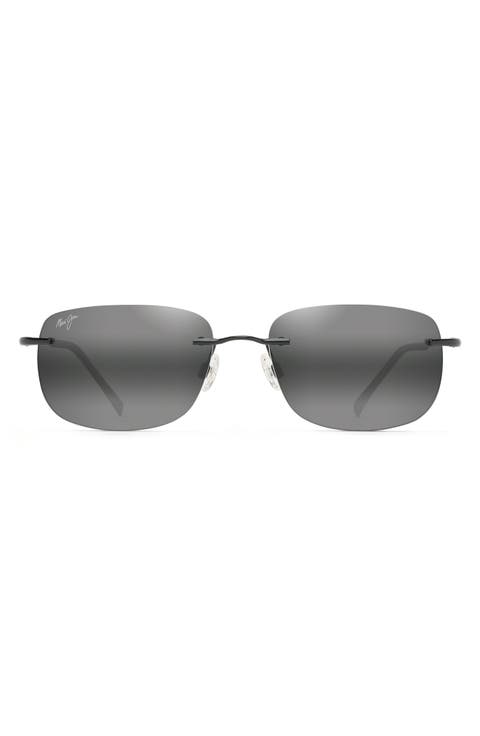Ohai 59.5mm Polarized Rectangular Sunglasses