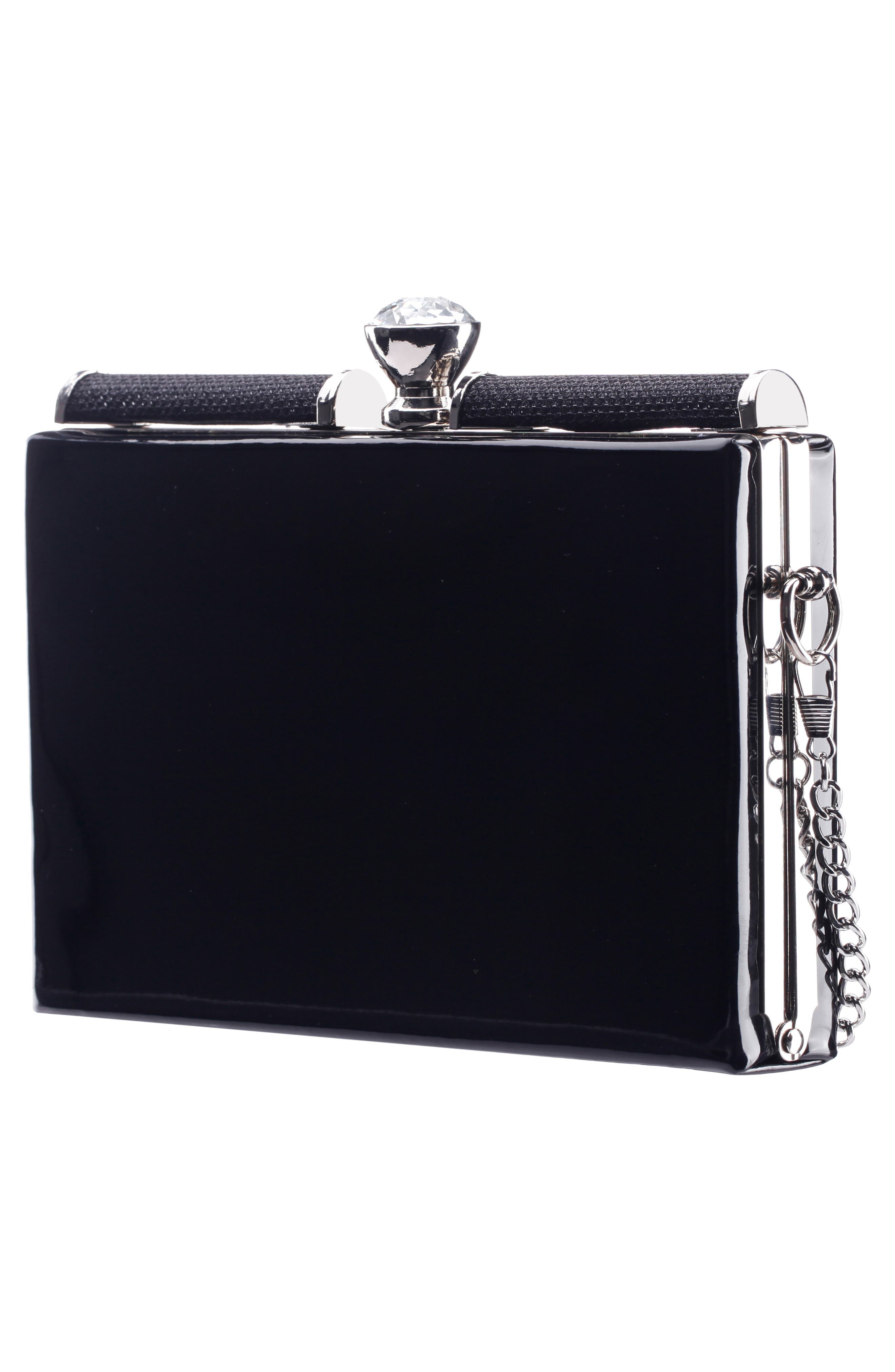 Nina Darby Crystal Clutch, Alternate, color, Black