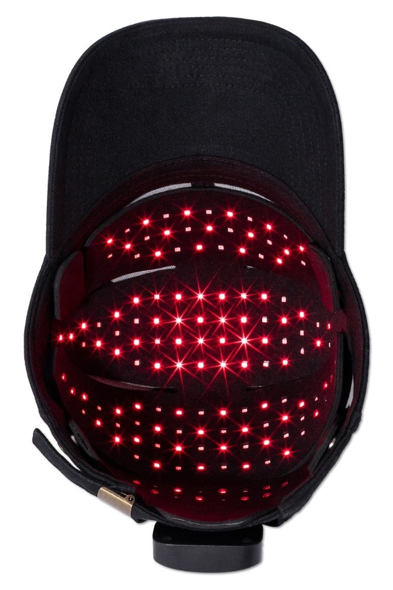 LED PRO Red Light Cap, Alternate, color, BLACK