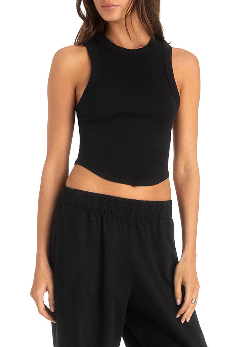 Daybreak Essential Crop Tank, Main, color, BLACK