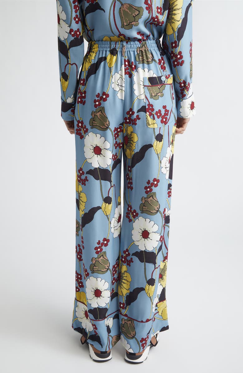 Marni Melodia Floral Satin Pajama Pants, Alternate, color, Mfb31sky