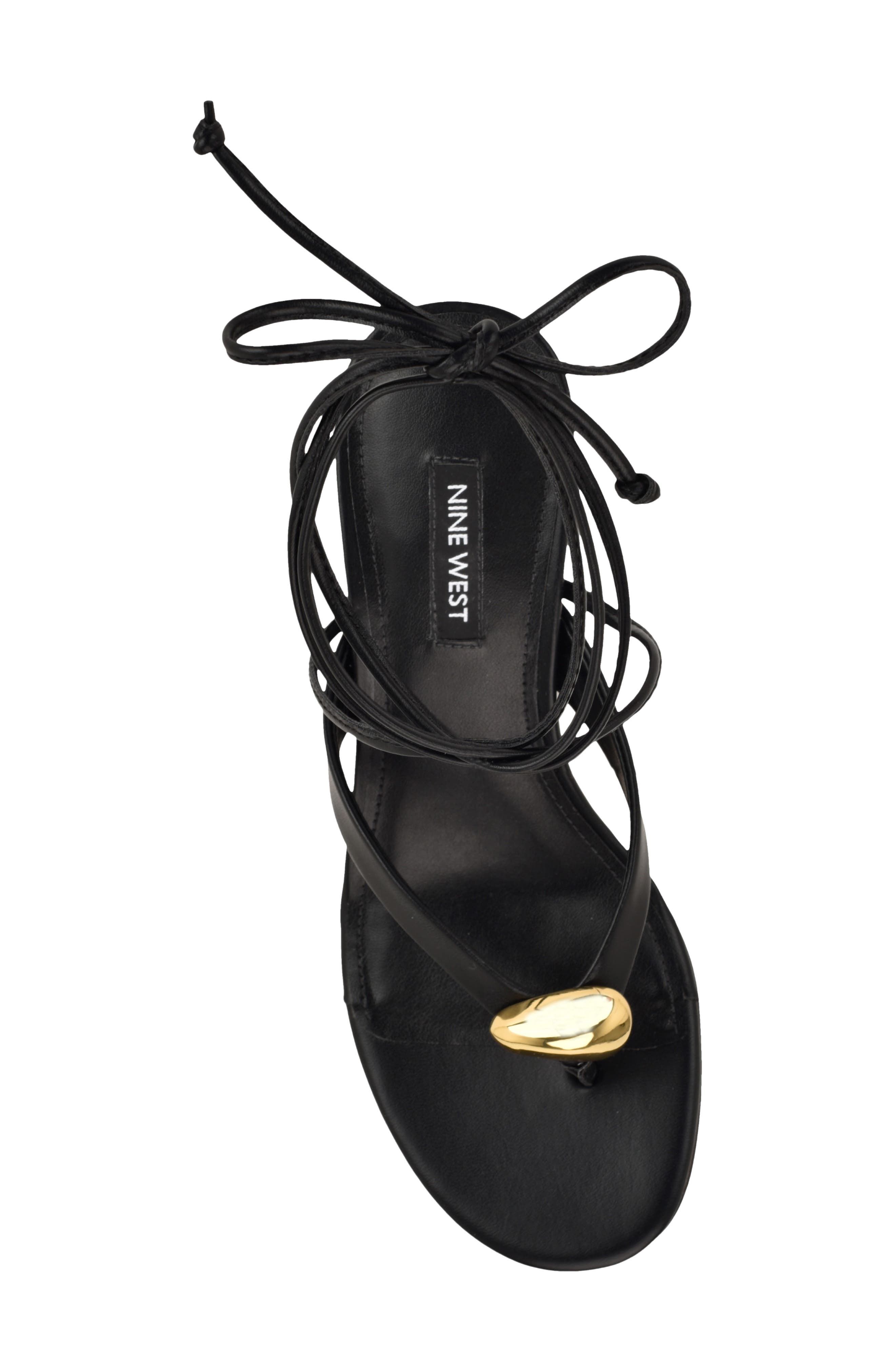 Nine West Batty Ankle Wrap Sandal, Alternate, color, Black