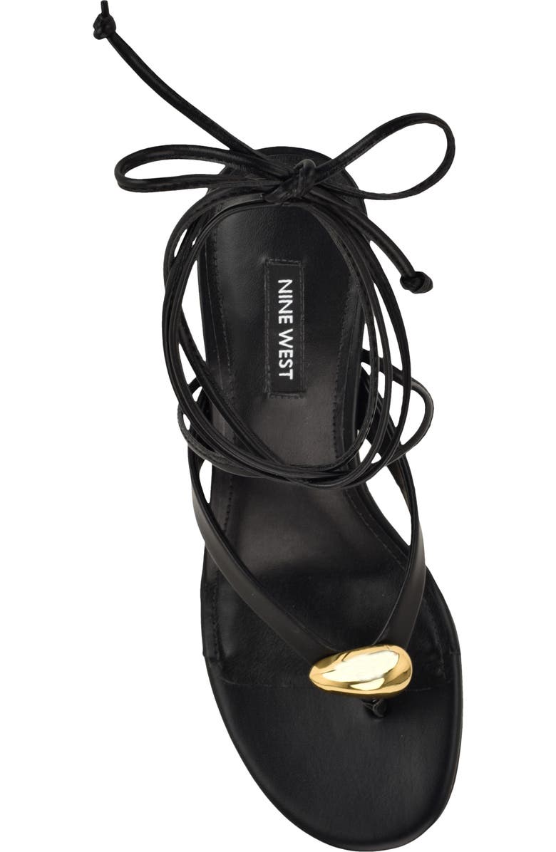 Nine West Batty Ankle Wrap Sandal, Alternate, color, Black