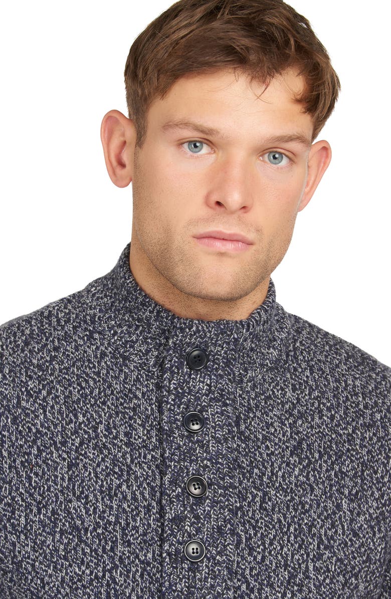 Barbour Sid Half Zip Wool & Cotton Sweater, Alternate, color, Navy Marl