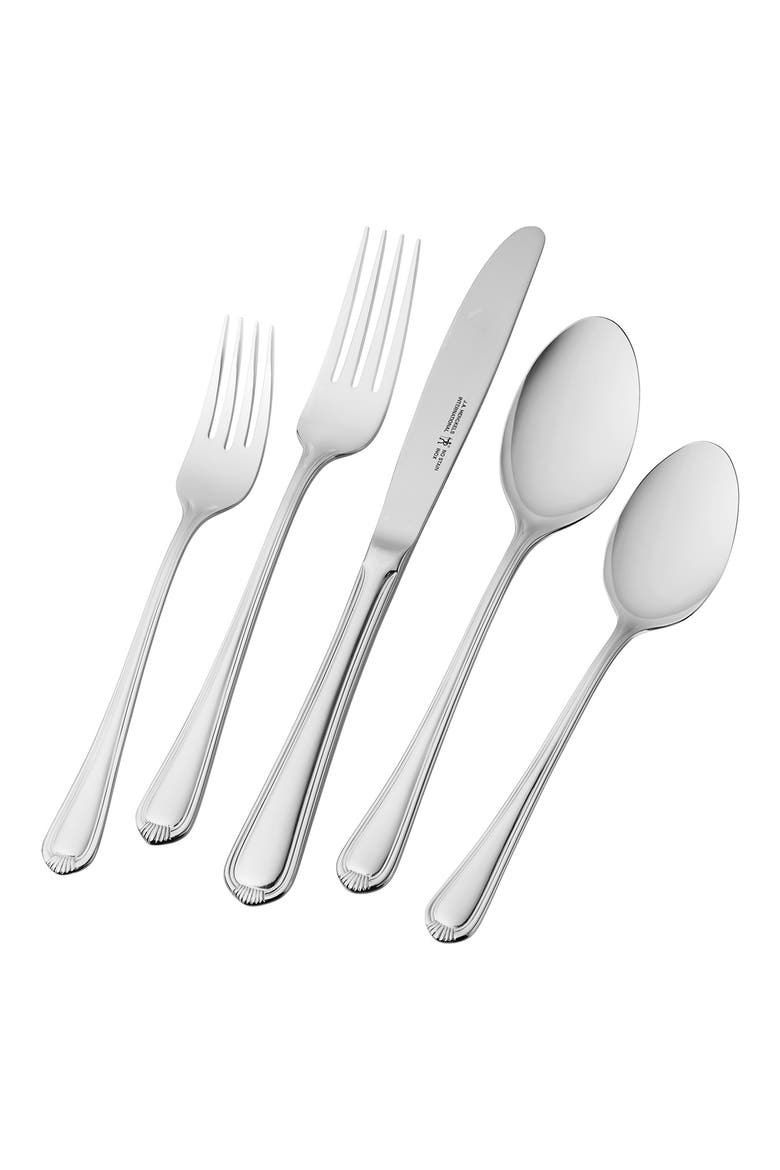 Alcea Stainless Steel 20-Piece Flatware Set, Main, color, SILVER