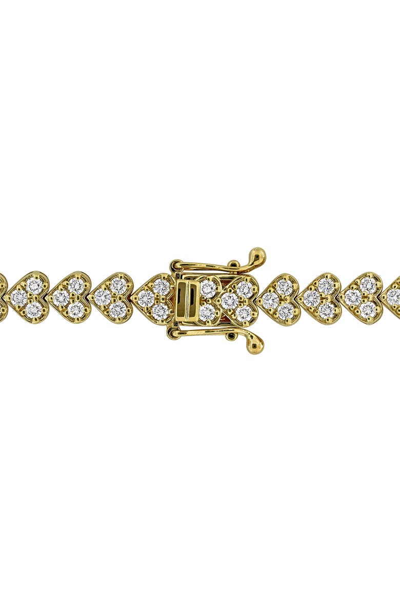Julianna B. 3 1/3ct. t.w. Lab-Grown Diamond Heart Tennis Bracelet 14k, Alternate, color, Yellow Gold