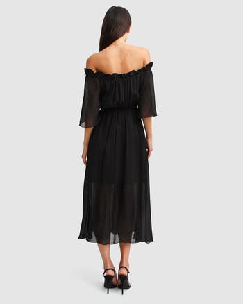 Texture Puff Sleeve Maxi Dress