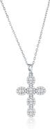SIMONA Sterling Silver CZ Cross Necklace
