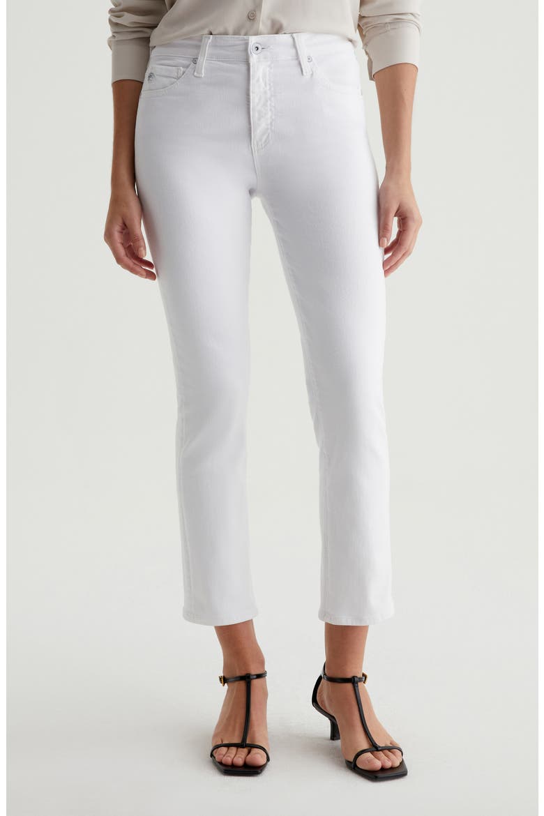 Mari Mid Rise Slim Straight Leg Crop Jeans, Main, color, GALLERY WHITE