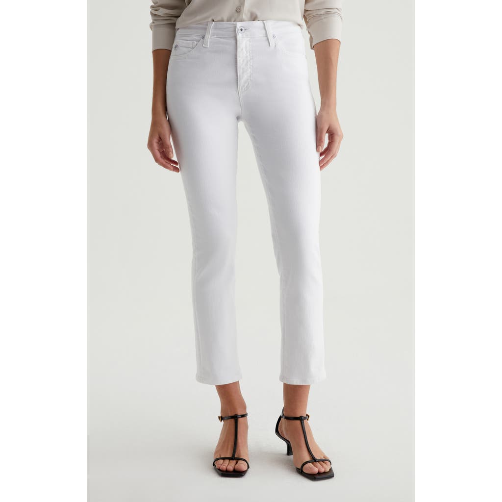 Ag Mari Mid Rise Slim Straight Leg Crop Jeans In Gallery White