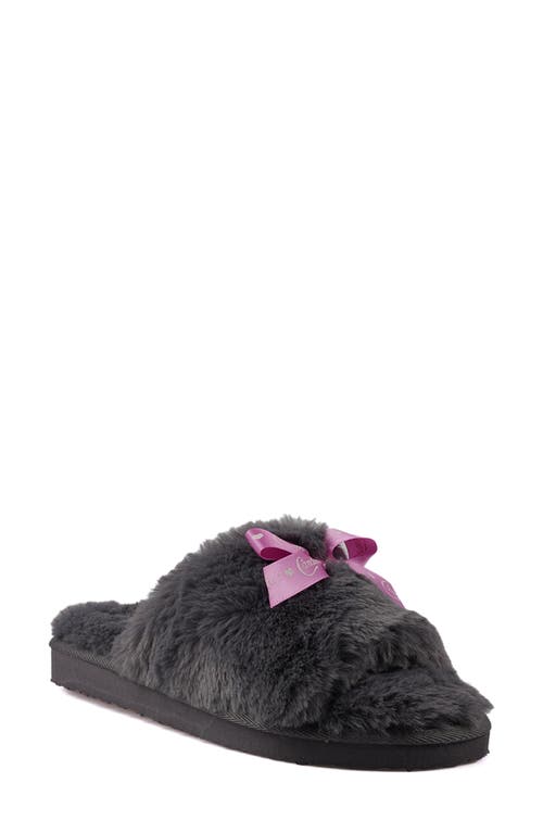 Candies Candie's Zazas Faux Fur Slide Sandal In Grey