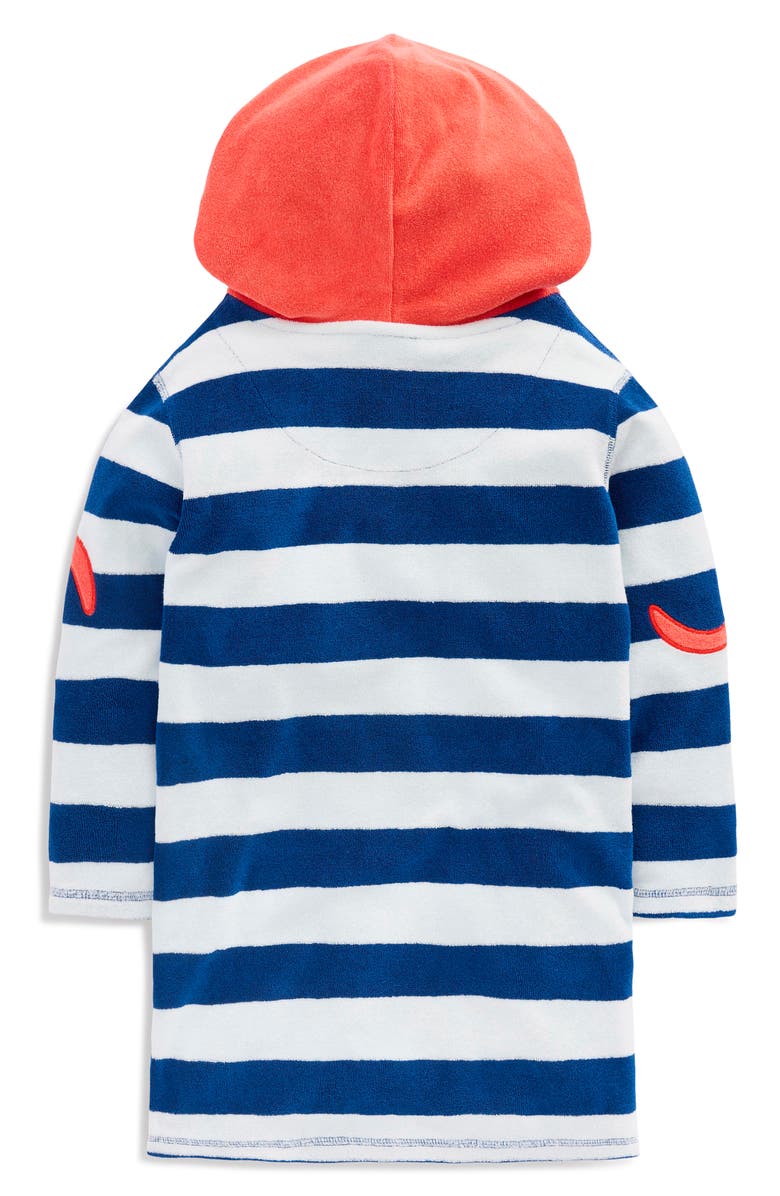 Mini Boden Kids' Appliqué Hooded Cotton Tunic, Alternate, color, Stripe Octopus