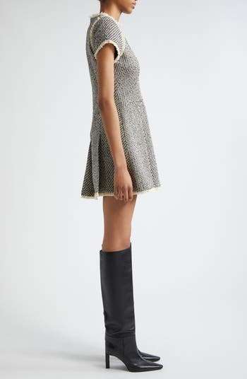 Nova Short Sleeve Metallic Tweed Dress