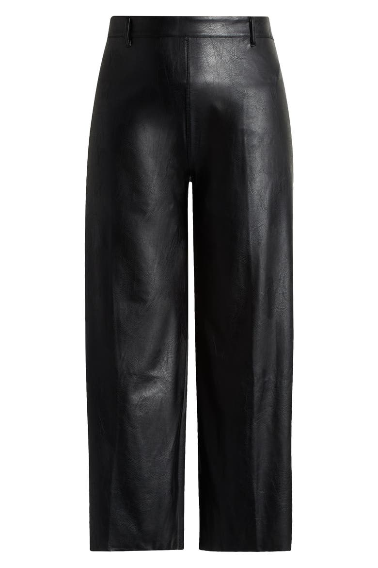 'Lyssentials High Waist Faux Leather Wide Leg Pants, Alternate, color, KOHL BLACK