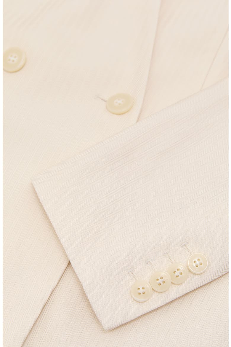 Juniper Jacquard Striped Double Breasted Blazer, Alternate, color, CREAM