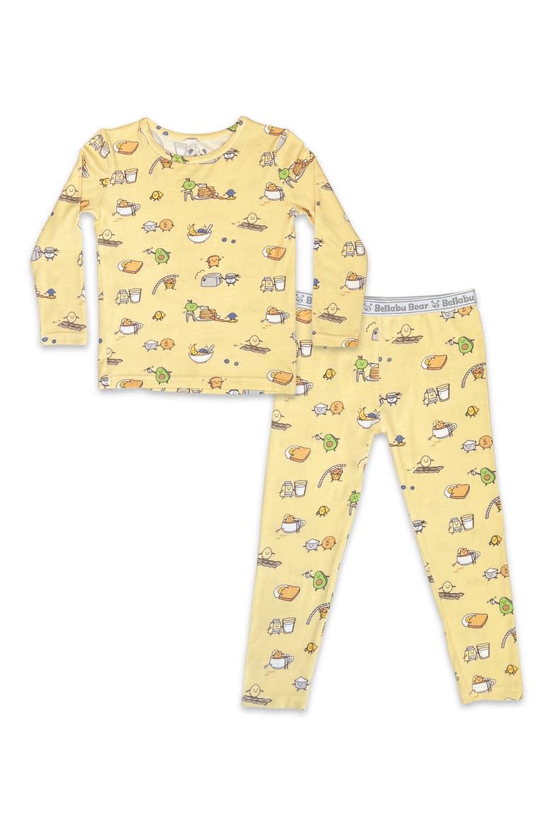 Kids' Love You Brunches Fitted Two-Piece Pajamas, Main, color, LOVE YOU BRUNCHES