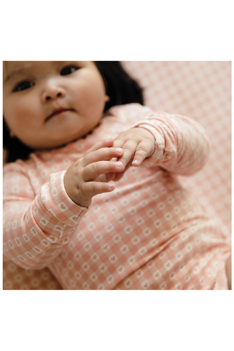 Comfy Long Sleeve Bodysuit, Alternate, color, HEART GINGHAM
