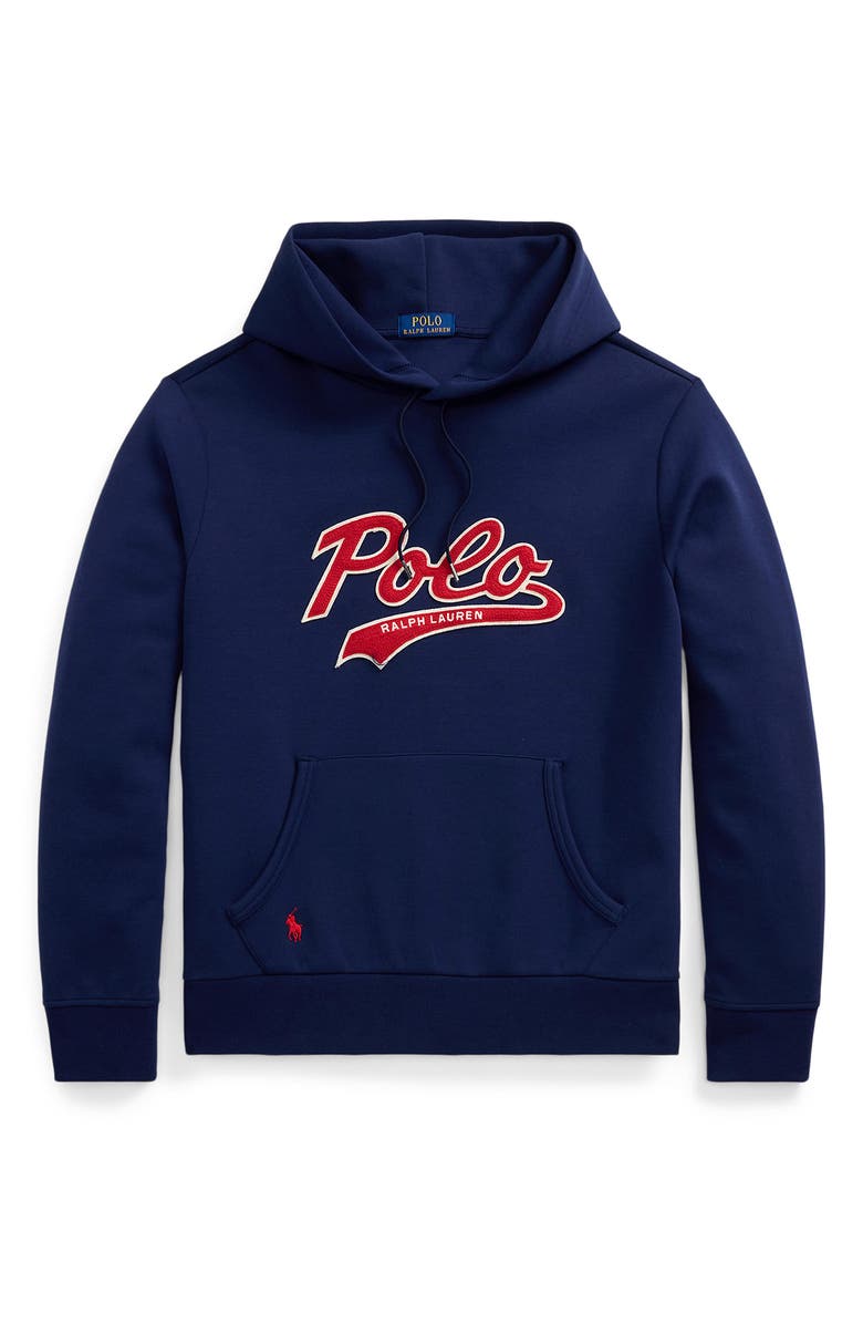 Polo Ralph Lauren Logo Appliqué Hoodie, Alternate, color, Cruise Navy