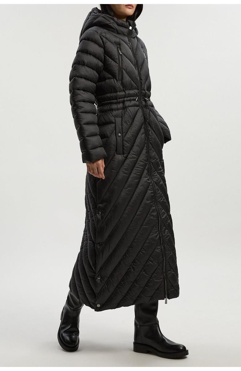 Karen Millen Petite Lightweight Packable Maxi Coat, Alternate, color, Black