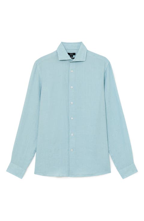 Ruban Regular Fit Solid Linen Button-Up Shirt