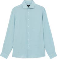 Reiss Ruban Regular Fit Solid Linen Button-Up Shirt