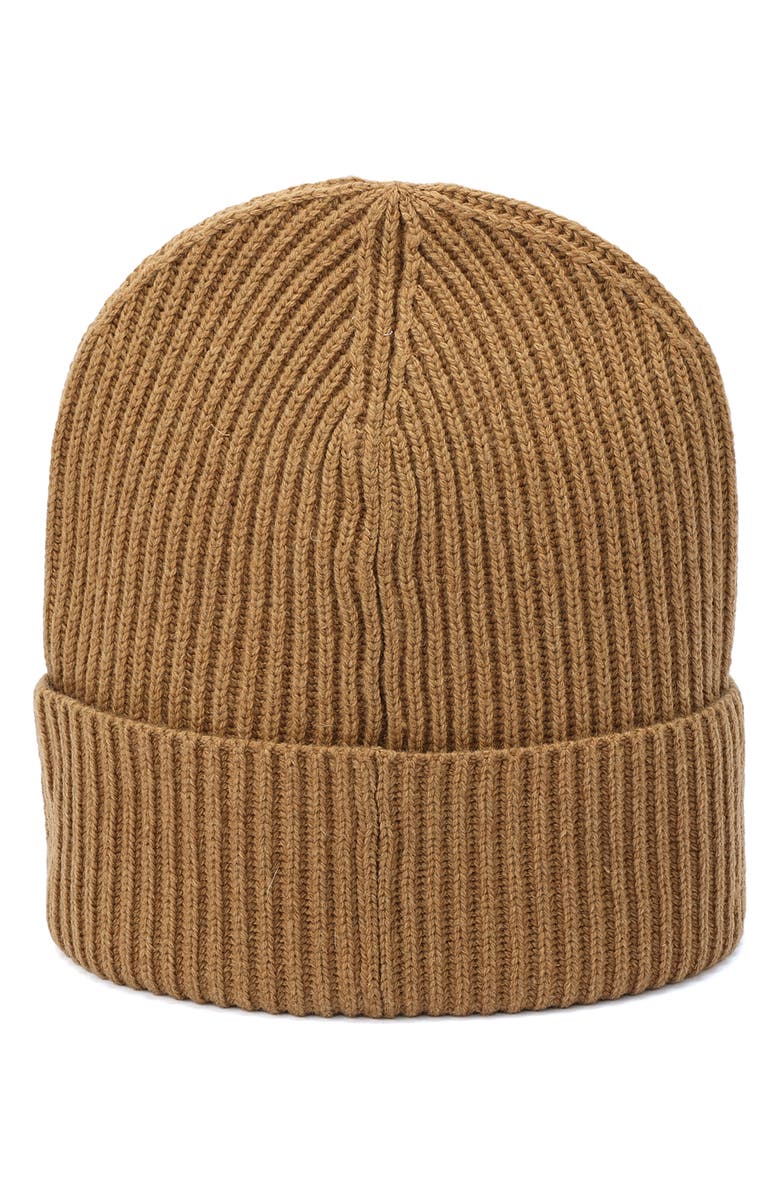 AllSaints Heart Logo Rib Beanie, Alternate, color, Tannin Brown