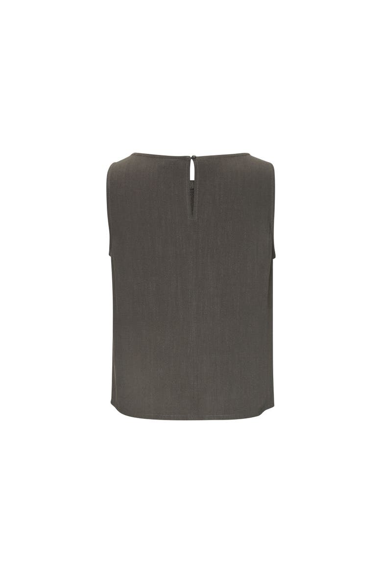 Sleeveless Linen Blouse, Alternate, color, Olive