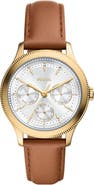 Fossil Brynn Multifunction Leather Strap Watch, 38mm
