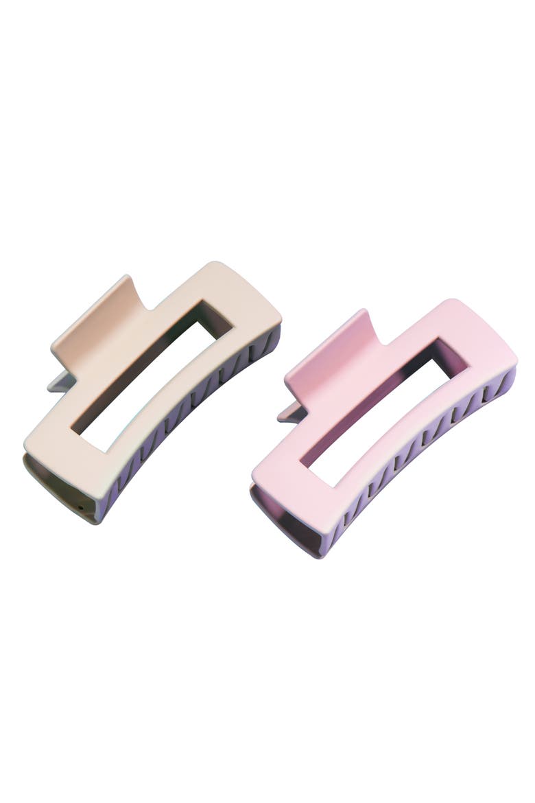Rectangle Claw Clip Duo, Main, color, Pink
