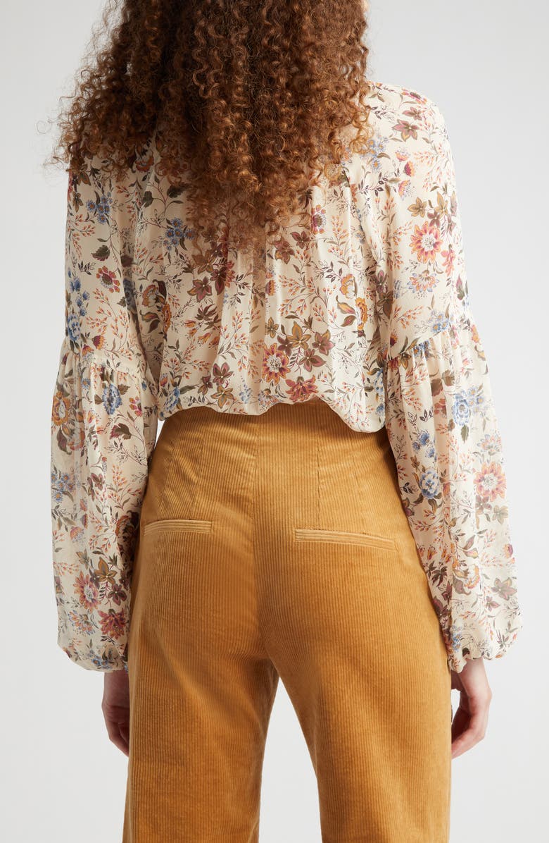 Veronica Beard Clarina Floral Silk Top, Alternate, color,
