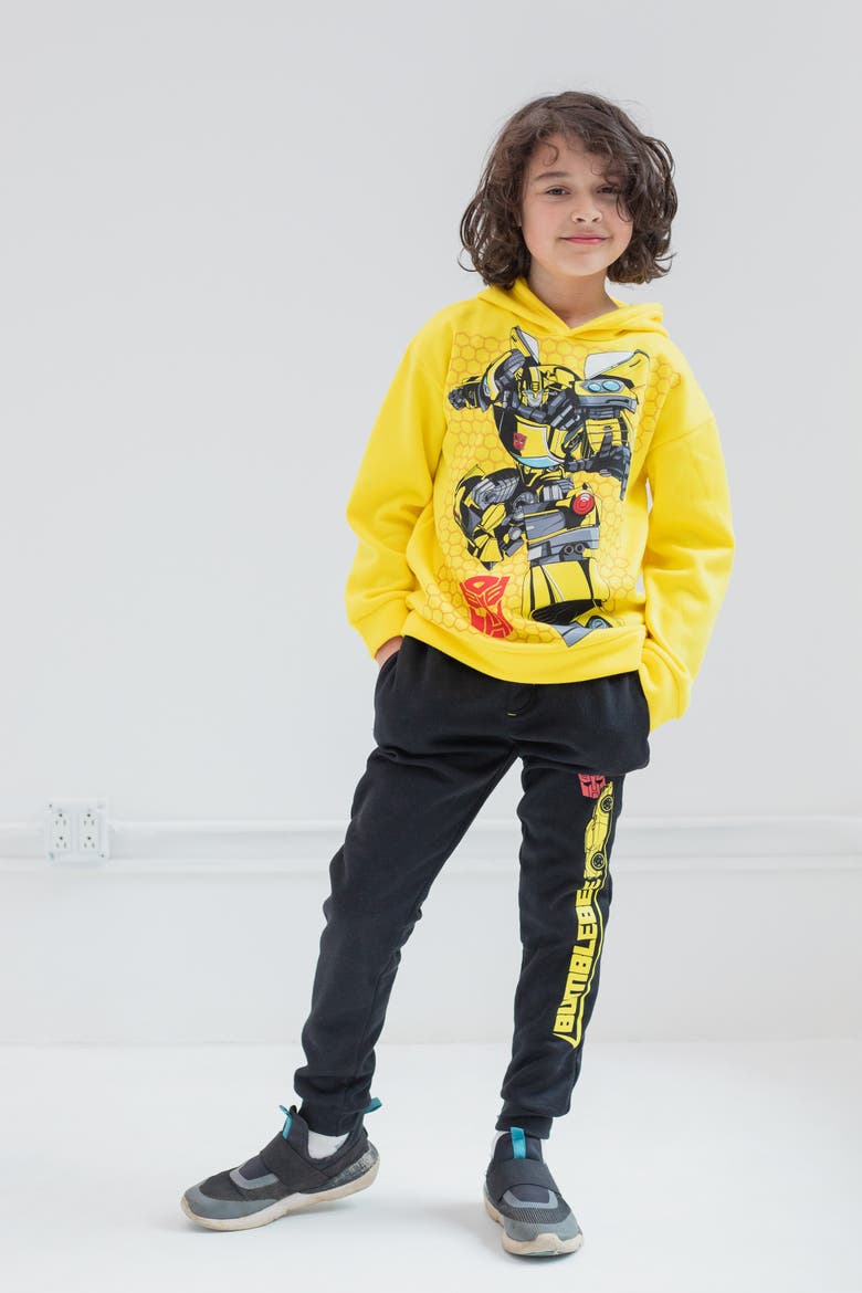 Fleece Hoodie and Pants Set, Alternate, color, Bumblebee Yellow Black