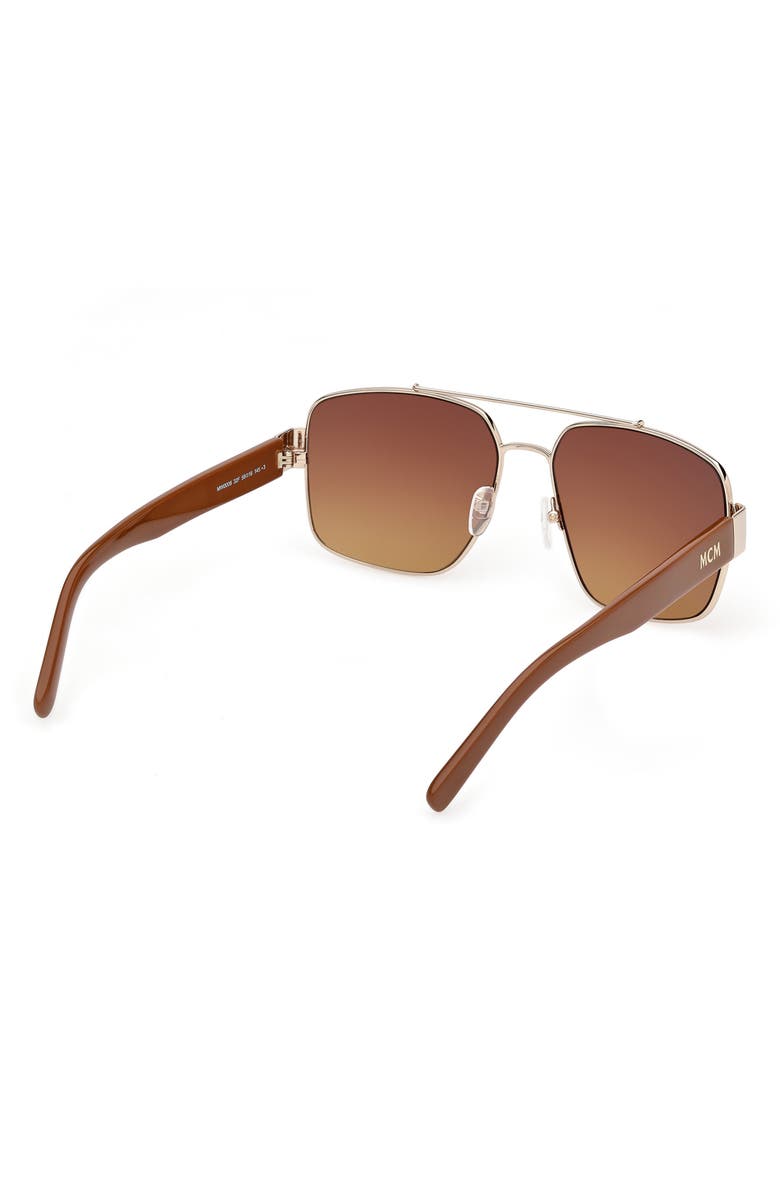 MCM 58mm Navigator Sunglasses, Alternate, color, Gold / Gradient Brown