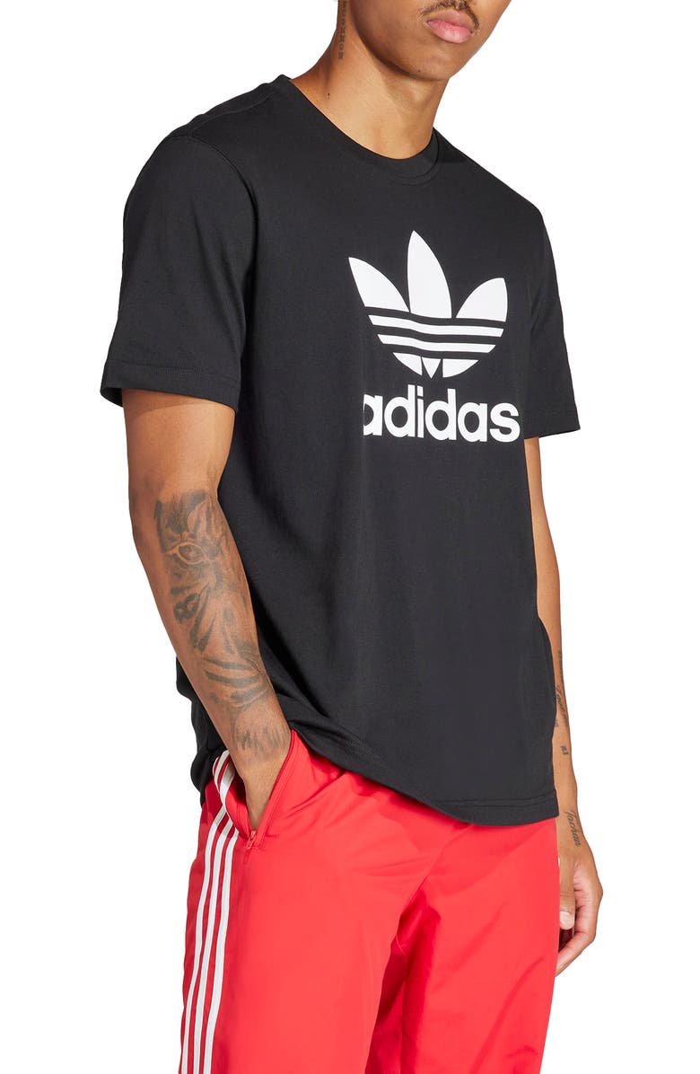 adidas Adicolor Trefoil Cotton Graphic T-Shirt, Alternate, color, Black