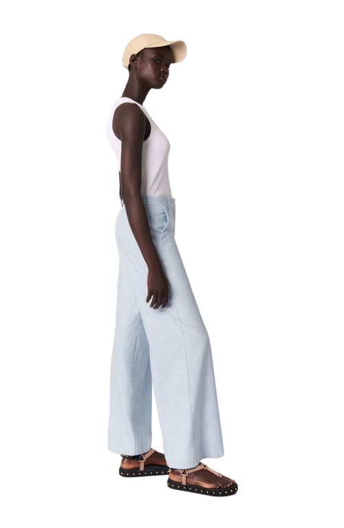 Maje Pipa Wide-leg Suit Trousers In Blue