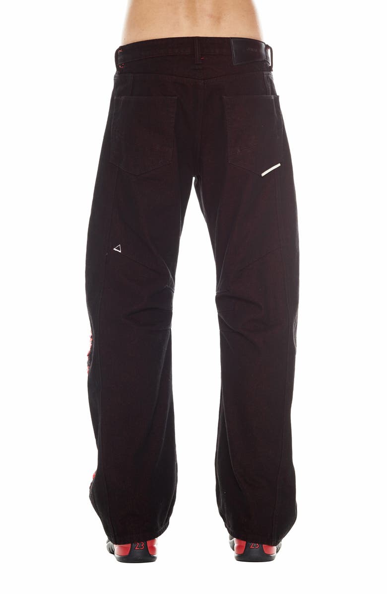 HVMAN Evolve Distressed Baggy Fit Jeans, Alternate, color, Black/ Red