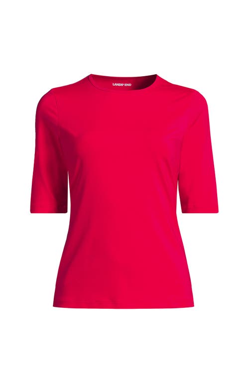 Lands' End Elbow Sleeve Relaxed Upf 50 Rash Guard In Red